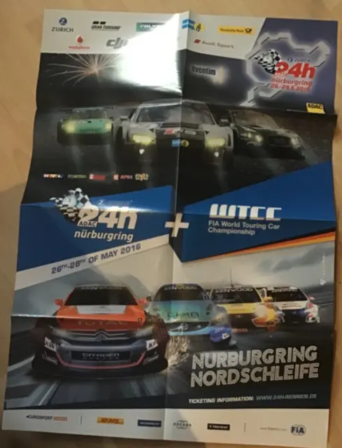 Original ADAC 24 h Rennen 2016 Nürburgring Poster Plakat selten