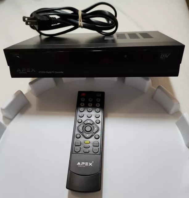 Apex DT250A Digital TV Converter Box. Analog Pass Through with Remote. Tested.