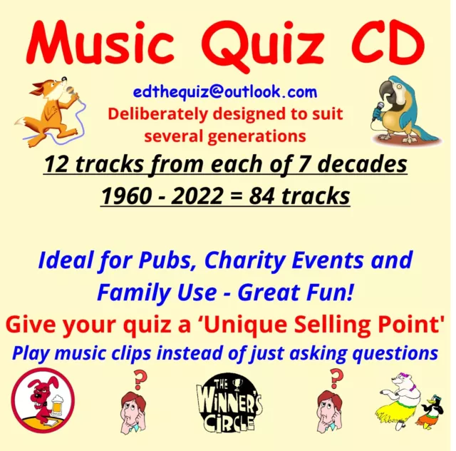 Pop Music Quiz The 60s to the 2020s Name That Tune UK No.1 - 84 Real Audio Clips 2