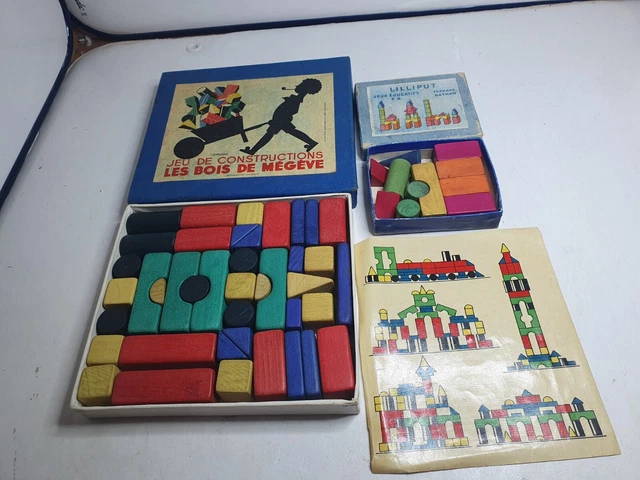 Jeu De 104 Losanges En Bois De Megève – Puzzle/Éveil, Très Bon État, Fabriqué En France