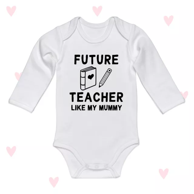 Teacher Baby Grow Mini Me Mummy Future Job Boys Girls Clothing Gifts Cute