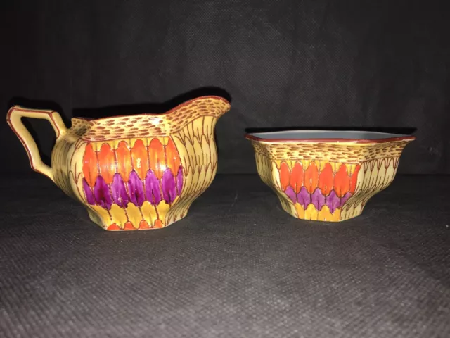 Royal Winton Grimwades Ivory Creamer CREAM JUG & OPEN SUGAR BOWL SET Abstract