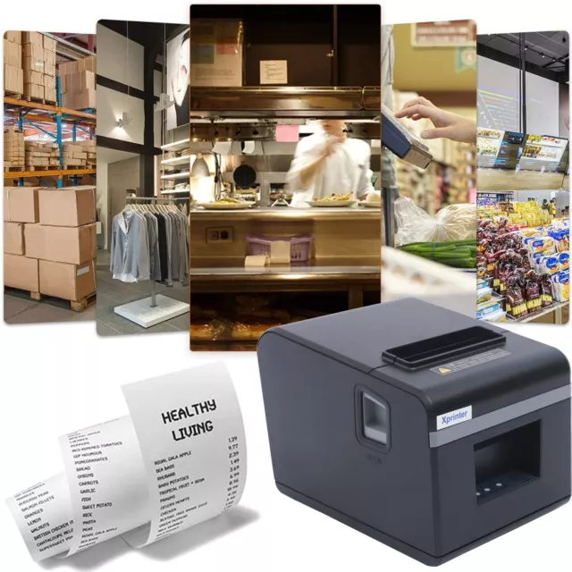 POS Receipt Printer 80mm Thermal Printer POS Support Cash Drawer AUTO Cutter NEW