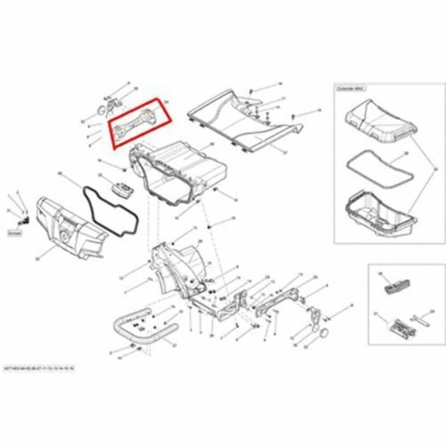Can-Am Outlander 500 Efi Rear Left Storage Box Mount Bracket 705004563