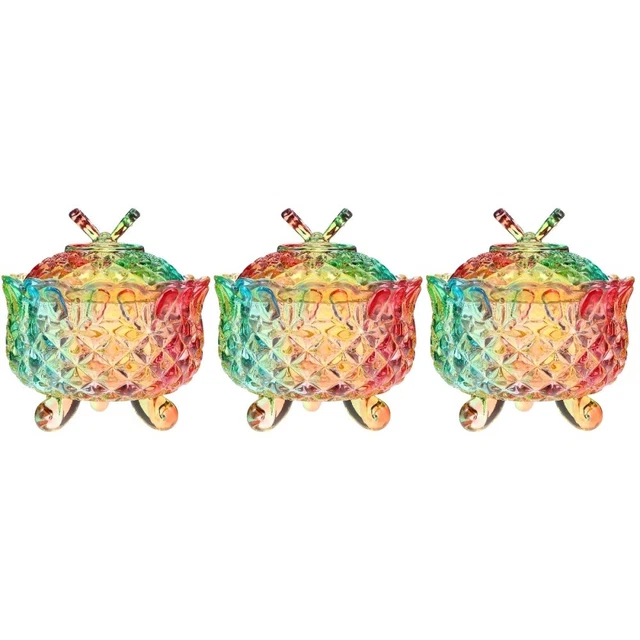 3 Pcs Vorratsdose Aus Kristall Glas Glasbehälter Mit Deckel