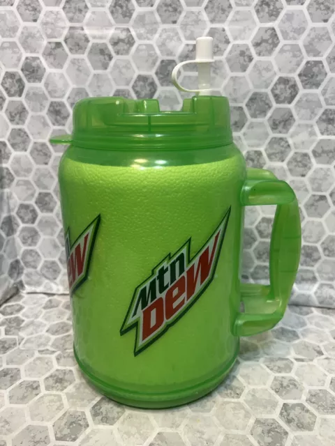 Whirley 64oz Mountain Dew Insulated Large Giant Travel Mug NEON GREEN