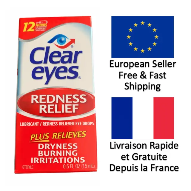 Clear Eyes Redness Relief Eye Drops 15 mL Soothes and protects eyes