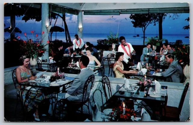 Postcard Coral Reef Club, St James Beach Barbados WI dining J42