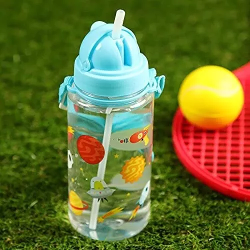 Puckator Kinder Wasserflasche mit Stroh 450ml - Space, mehrfarbig 2