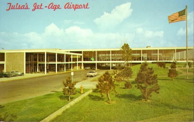 Tulsa oklahoma Jet Age Municipal Airport 1960s Postcard