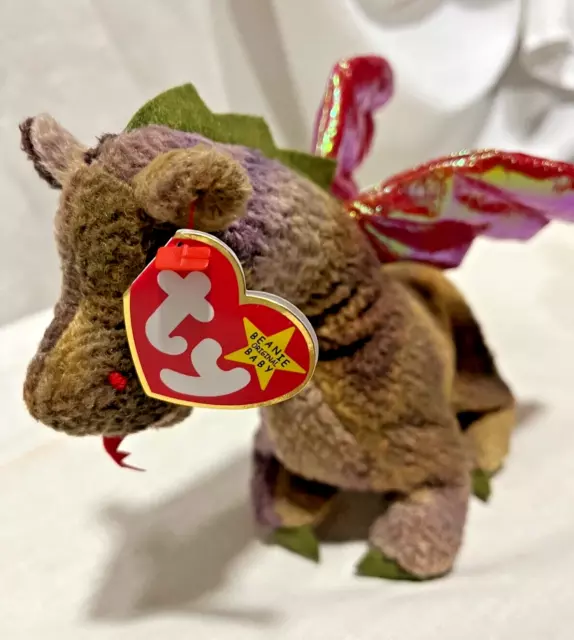 1998 Vintage Ty Beanie Baby Dragon Named "Scorch" Plush/Stuffed Animal 3