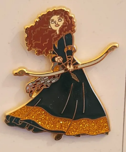 Brave Princess Merida Glitter Dress Holding Bow Disney Pin