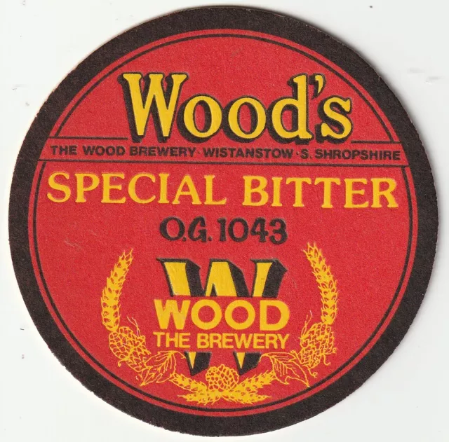 BEER MAT - WOODS BREWERY - SPECIAL BITTER - (Cat No 005) - (1989)