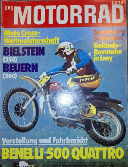 das Motorrad 1974 Heft 14   /   Benelli 500 Quattro