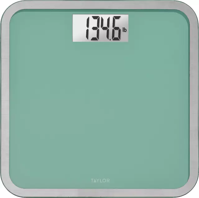 Taylor Digital Scales for Body Weight, High 400 LB Capacity, Brushed  Stainless Steel Thin Glass Platform, Unique Blue LCD, Durable Platform,  11.8 x