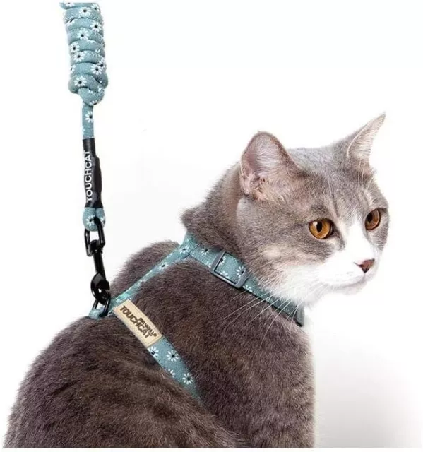 TOUCHCAT Cat Harness and Lead/Leash/Collar Durable Fully Adjustable 10/15mm UK