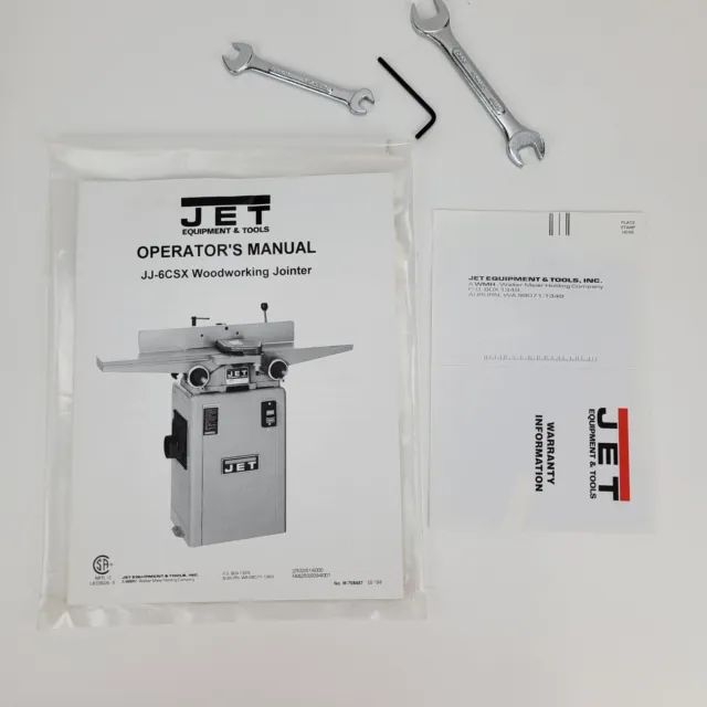JET 6" Jointer Model JJ-6CSX 708457 Owner Operator's & Parts Manual