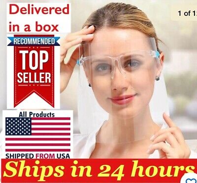 10-Pack-Safety Reusable Full Face Shield Anti Splash Guard Clear Mask Protector
