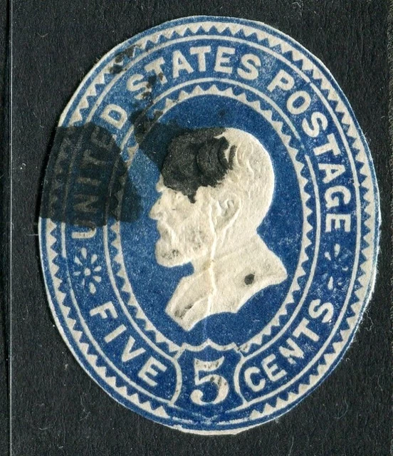 USA; 1870s-80s early classic Embossed Presidential POSTAL STATIONARY PIECE 5c.