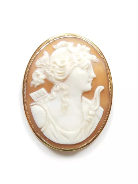 Antique Victorian 9 Cameo Lady Brooch 9 Carat Rose Gold 10g