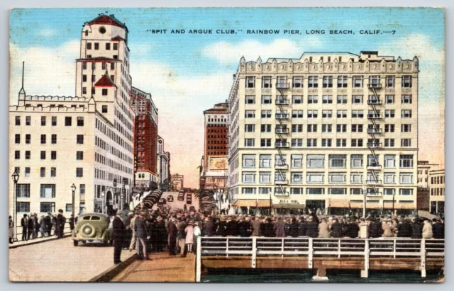 Postcard Spit And Argue Club, Rainbow Pier, Long Beach, California Posted 1943