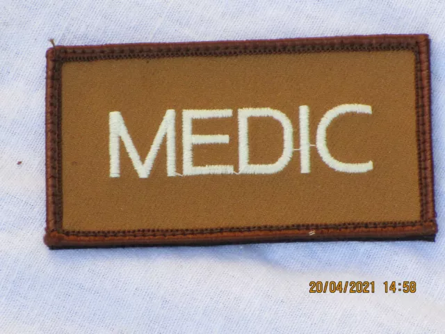 MEDIC, Medical,First Aid, Unit ID Patch, Klettverschluß,braun,50x90