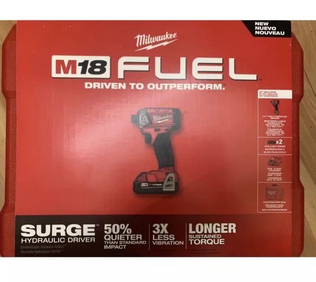 Milwaukee 2760-22CT M18 FUEL 18V 1/4-Inch Surge Hex Hydraulic Driver Kit