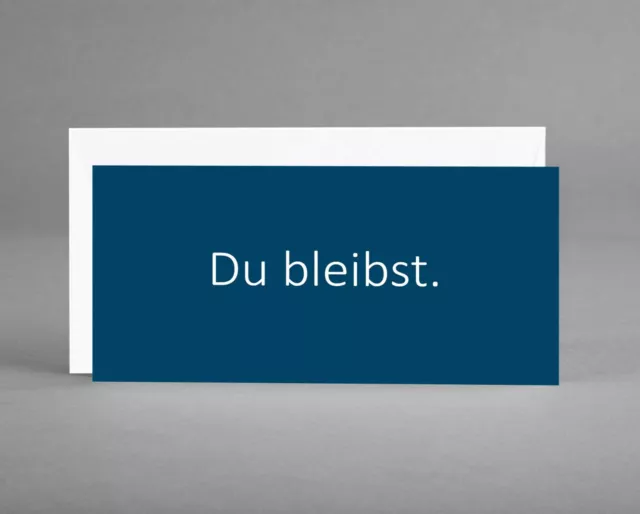 MODERN: Nachtblaue Trauerkarte "Du bleibst." inkl. Artoz Kuvert + Gratis-Karte
