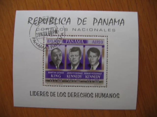 Panama 1968 Mi bloc 102 : Martin Luther King  John F. Kennedy  Robert F. Kennedy