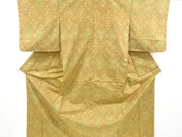 6813969: Japanese Kimono / Vintage Omeshi Kimono / Nishijin-Ori / Woven Abstract