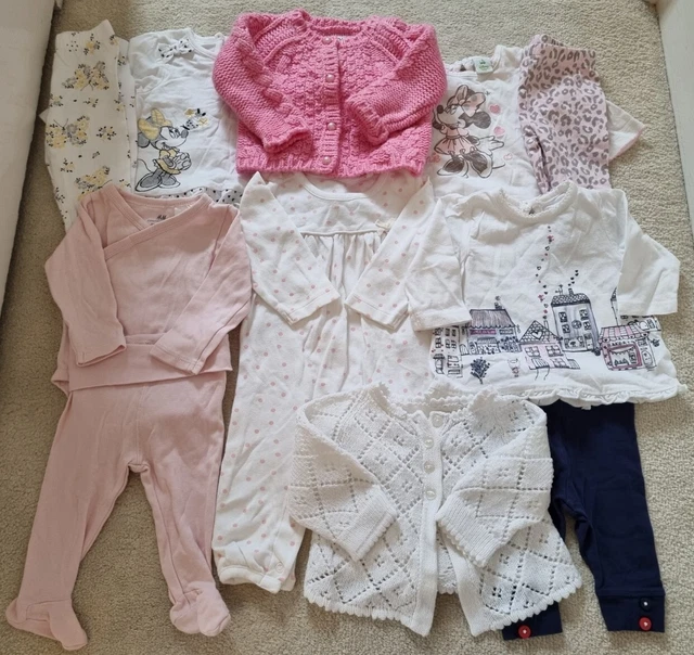 Baby Girls Clothes Bundle Age 0-3 Months 11 items H&M, M&S plus more