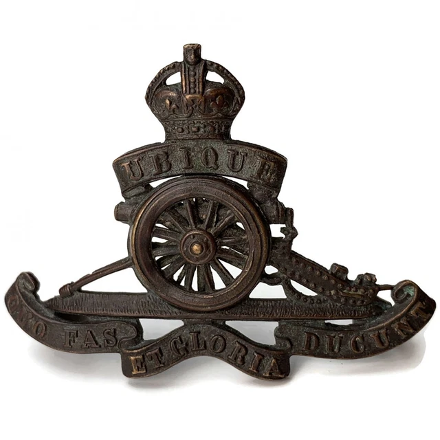 ORIGINAL WW2 ROYAL Artillery Regiment OFFICERS Bronze Officer's Cap ...