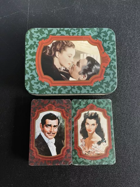 New Playing Cards Gone With The Wind Double Deck Tin Metal Case Sealed