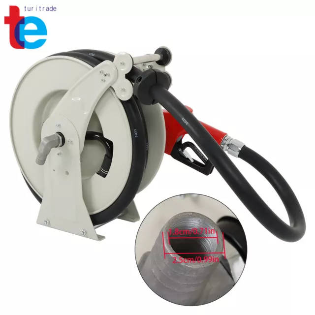 Retractable Fuel Hose Reel 33' x 1" Diesel Hose Reel W/ Auto Refueling Gun US