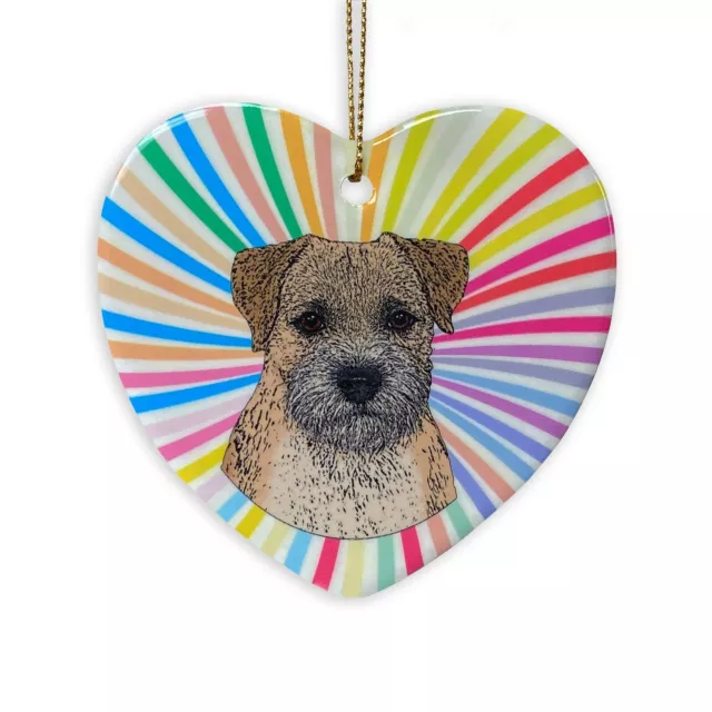 Border Terrier Heart Ornament - Ceramic