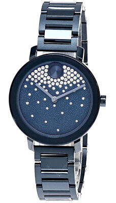 Movado Bold Evolution Crystal Accent 34Mm Blue Dial Women's Watch 3600706