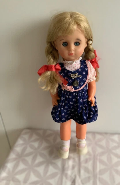 Poupée Vintage Monica Zapf Creation, 48 Cm, Années 80, Cheveux Bruns, Allemagne