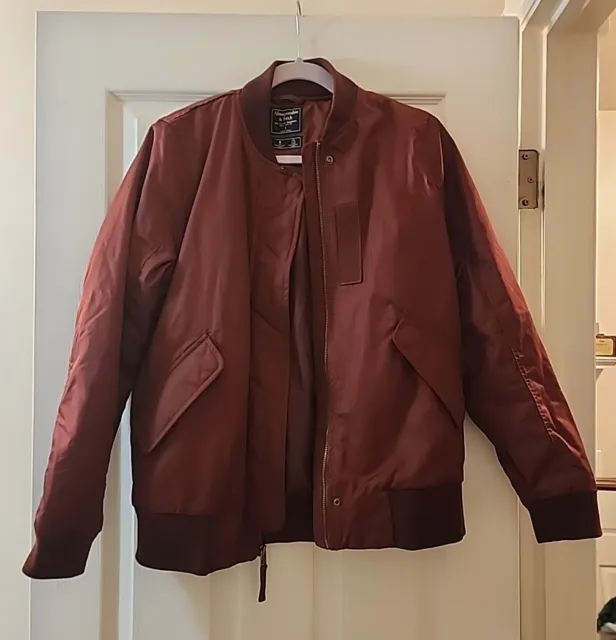 Abercrombie Water Resistant Classic Bomber Blood Dark Red New Size Small Women's