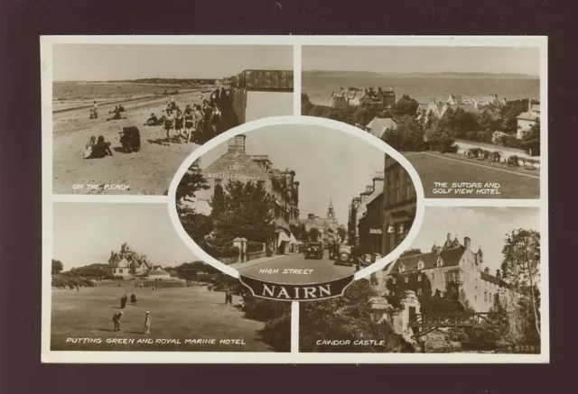 Scotland Nairnshire Nairn M/view inc Golf View Hotel 1954 RP PPC