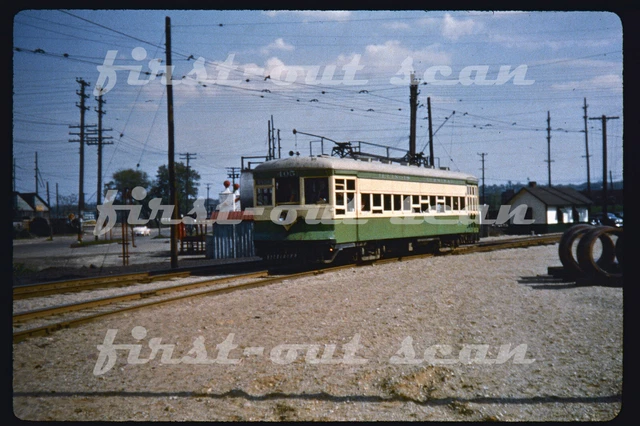 R DUPLICATE SLIDE - Illinois Terminal IT 405 Trolley Electric Scene 1950s
