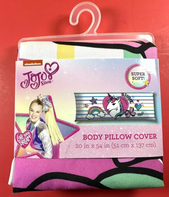 JoJo Siwa; Unicorn Body Pillow Cover; NEW in Package; Super Soft;Adorable Print