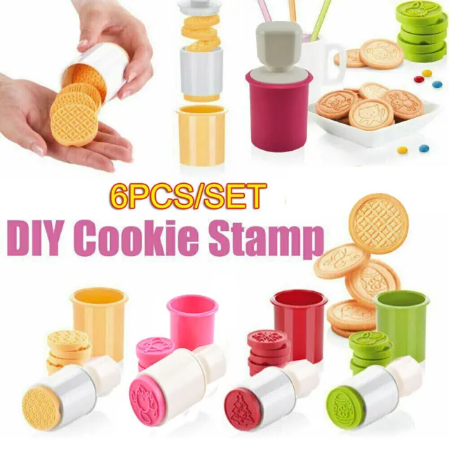 18Pcs/Set Biscuit Mould With 6 Patterns Cutter Mold Cookie Stamp Baking Tools AU