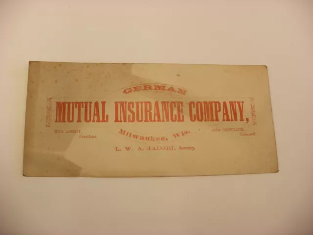 Antique Vtg Milwaukee WI Advertising Blotter - German Mutual Insurance Co.