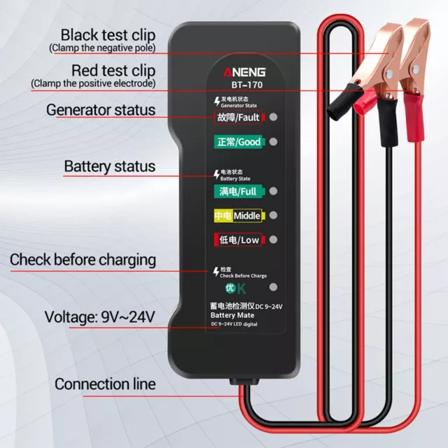 1 Set 12v Car   6 Led Lights Repair Car  Tester