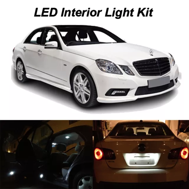 17 x White LED Interior Lights Kit for 2010–2016 Mercedes Benz E350 E550 W212