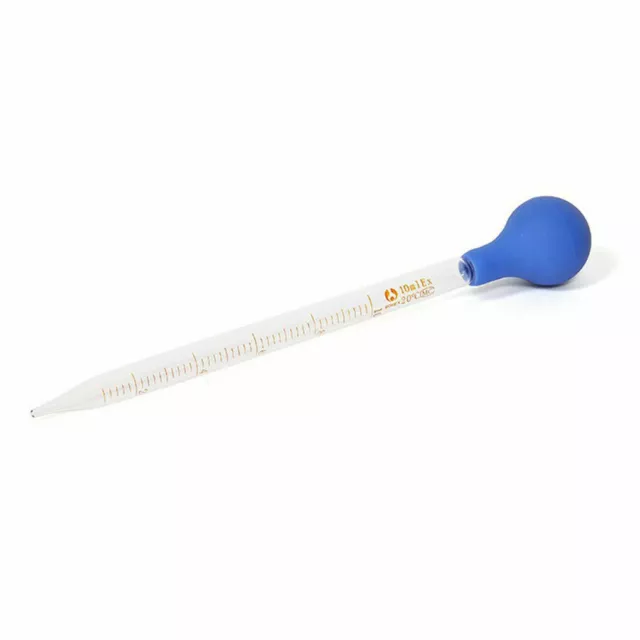 10ML Rubber Head Glass Dropper Lab Pipettes Graduated Medical Transfer Tool Acc