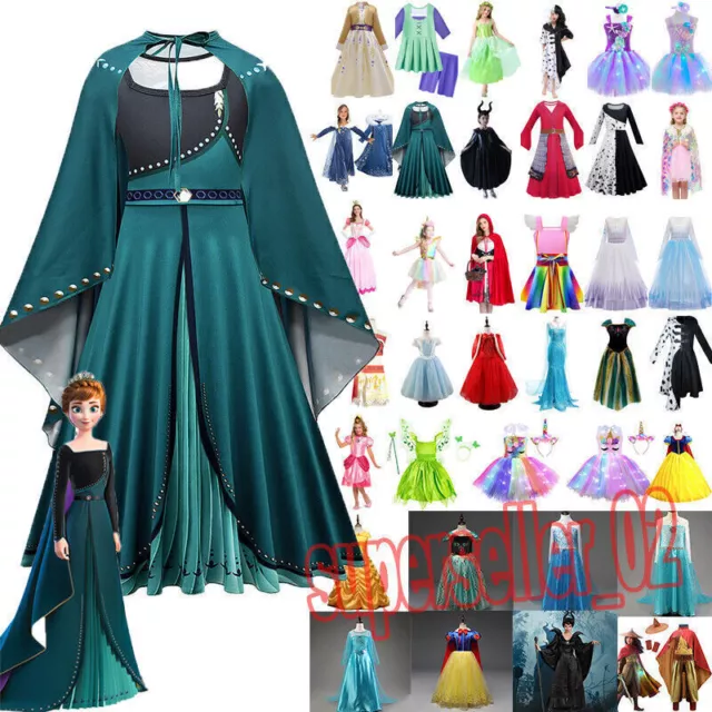 Womens Kids Girls Halloween Princess Cosplay Costume Party Ball Gown Fancy Dress