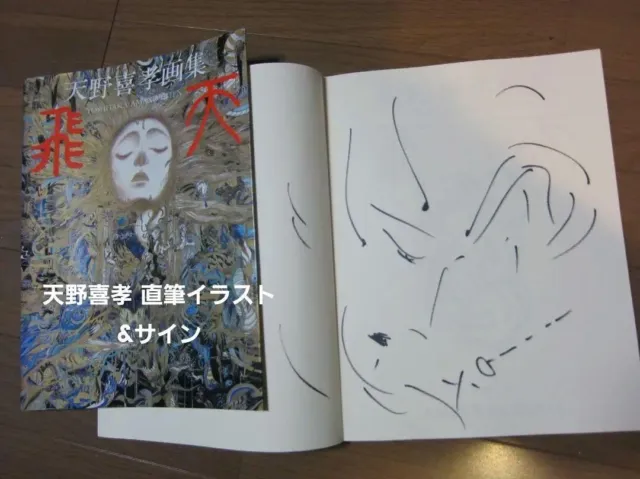 Yoshitaka Amano Hiten Catalogue Autographed Signed