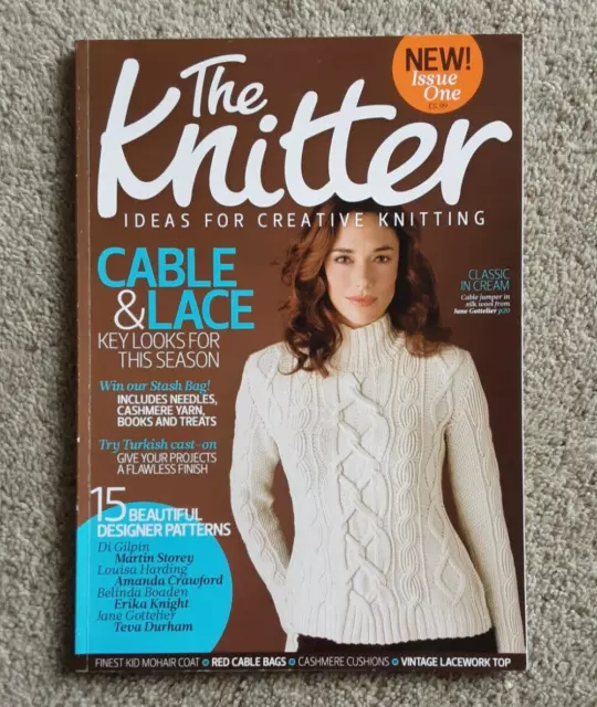 The Knitter knitting magazine issue 1 cable and lace.Designer patterns