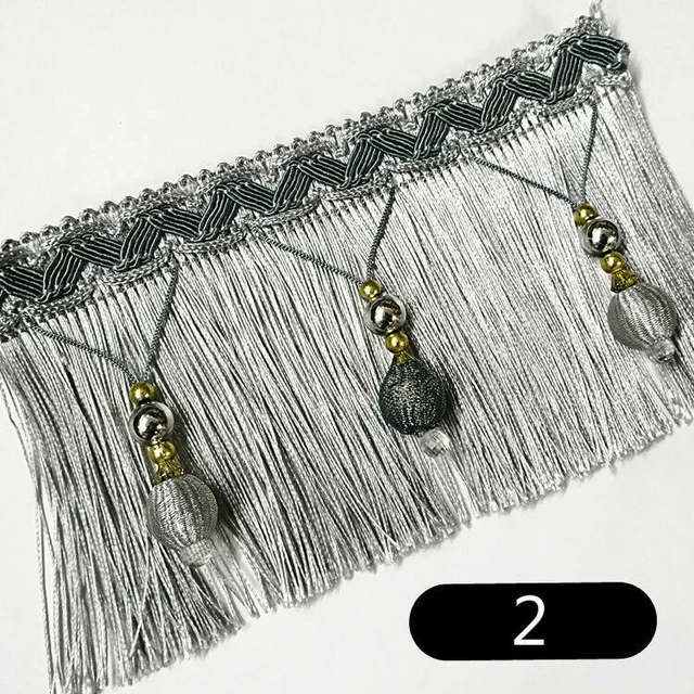 DIY Curtain Tassel Sewing Bead Fringe Trim Wedding Upholstery Fabric Ribbon Sew
